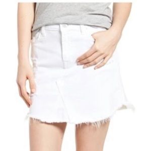 7 for all Mankind scallop fray denim skirt